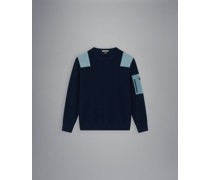 Pullover aus Pima-Baumwolle mit Details aus Econyl®-Nylon