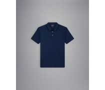 Poloshirt aus Bio-Baumwoll-Jersey mit metallischem Hai