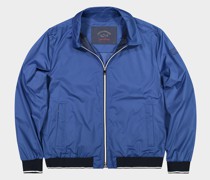 Jacket with knitted details and contrasting zip closure