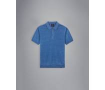 Poloshirt aus verwaschenem Leinen