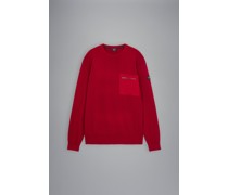 Pullover mit Rundhalsausschnitt aus Wolle mit ikonischem Badge