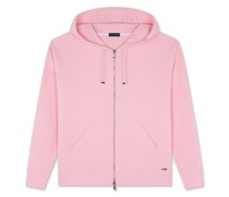 Sweatshirt aus Baumwolle mit Reißverschluss, Frau, Pink, Größe: M