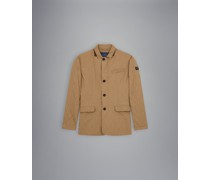 Steppjacke mit Lederdetails
