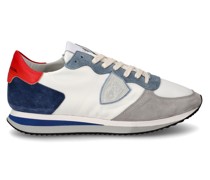 Flache Trpx Sneakers für Herren aus Nylon und Leder – Weiß und Denim