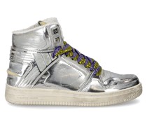 Hohe La Grande Sneakers für Damen aus Leder – Silber