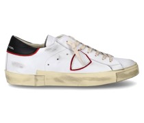 Flache Prsx Sneakers für Herren aus Leder – Weiß und Rot