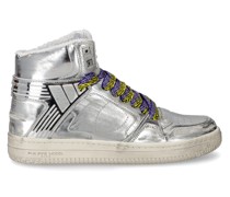 Hohe La Grande Sneakers für Herren aus Leder – Silber