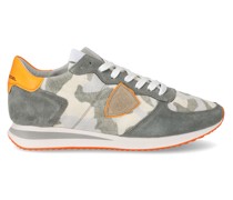 Flache Trpx Sneakers für Herren aus Nylon und Leder – Grün und Orange
