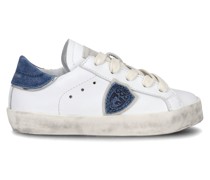 Baby Paris Sneakers aus Leder – Weiß und Blau