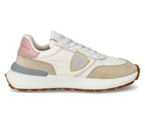 Flache Antibes Sneakers für Damen aus Nylon und Leder – Weiß und Pink