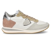 Flache Trpx Sneakers für Damen aus Nylon und Leder – Weiß und Pink
