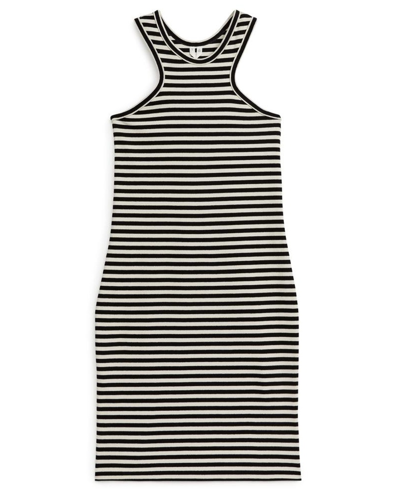 Arket Damen Geripptes Trägerkleid