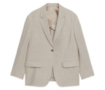 Oversized-Blazer Aus Schwerem Leinen
