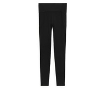 Gerippte Yoga-Leggings Mit Mesh-Einsätzen