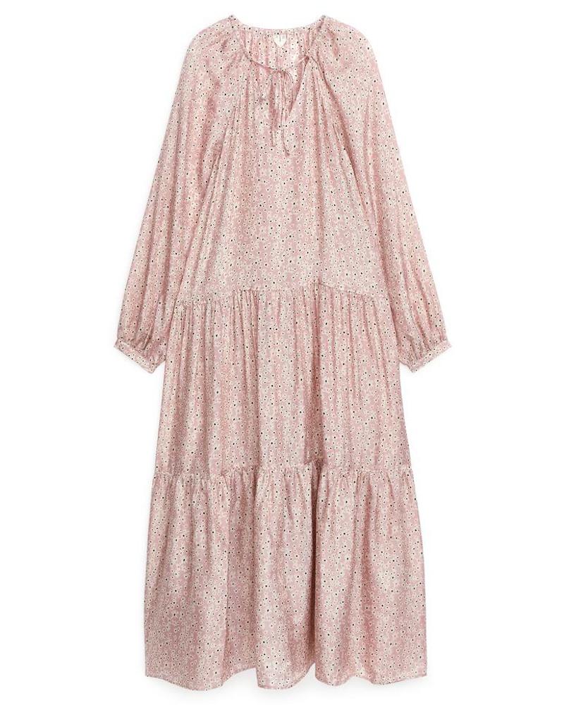 Arket Damen Stufenkleid Mit Blumenmuster Arket Damen Stufenkleid Mit Blumenmuster