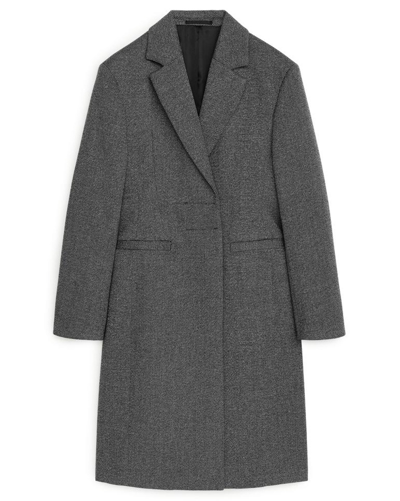 Arket Damen Figurbetonter Mantel Aus Wollmischung