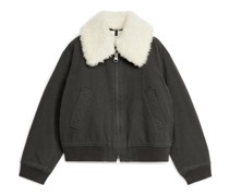 Übergangsjacke Mit Kunstpelzbesatz