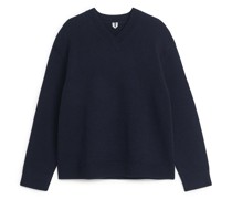 Wollpullover Mit V-Ausschnitt