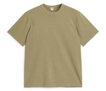 T-Shirt aus Baumwolle Und Leinen