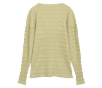 Struktur-Pullover Mit Weitem Halsausschnitt