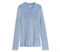 Pullover Mit Bogenkante, Aus Wollmix.
