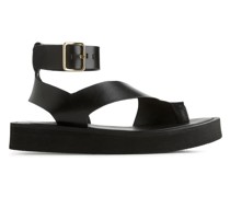 Flache Sandalen Mit Lederriemchen