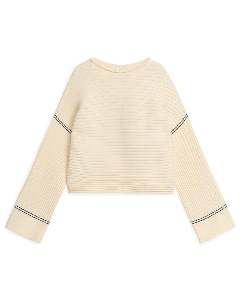 Arket Damen Rippstrickpullover Aus Baumwolle