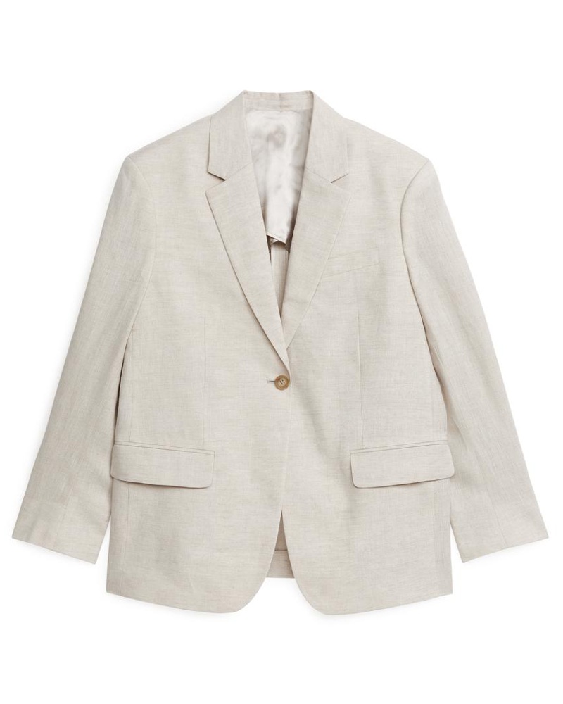 Arket Damen Oversize-Blazer Aus Leinen