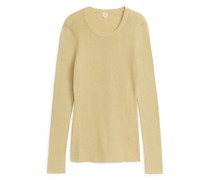 Gerippter Baumwollpullover