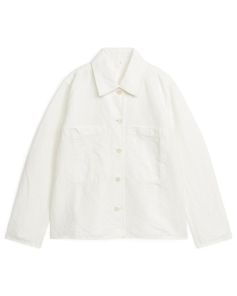 Arket Damen Overshirt Aus Leinenmix