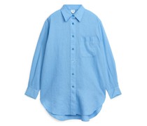 Oversized-Bluse Aus Leinenmischung