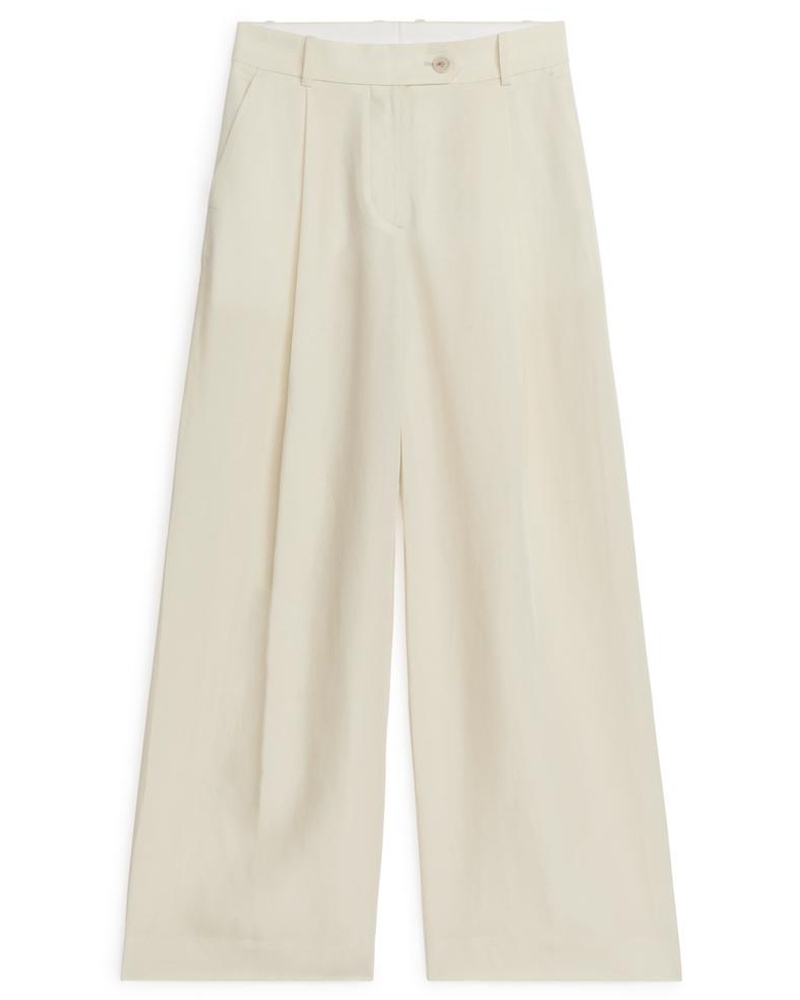 Arket Damen Hose Aus Lyocell Und Leinen