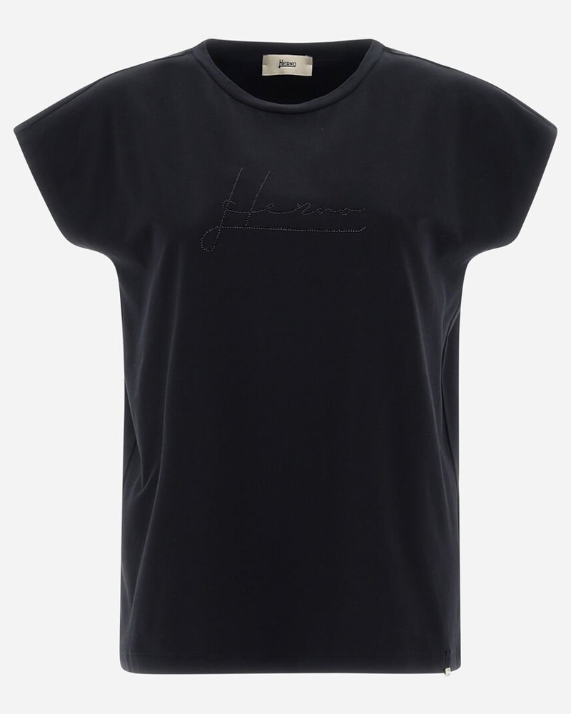 Herno Damen T-SHIRT AUS INTERLOCK-JERSEY MIT STRASS