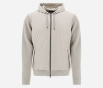 CARDIGAN AUS WAFFLE KNIT & NYLON