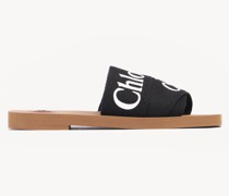 CHLOÉ Flache Woody Pantolette Schwarz