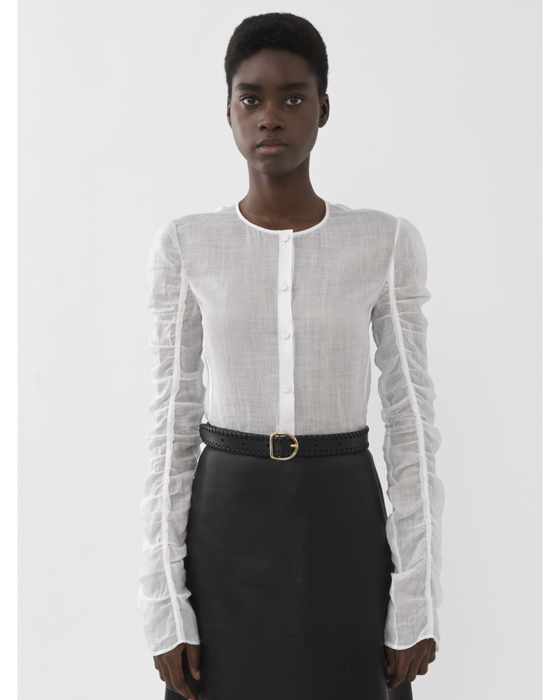 Chloé Damen CHLOÉ Kragenlose Bluse Weiß