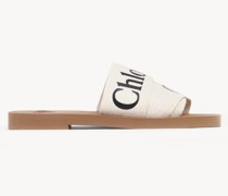 CHLOÉ Flache Woody Pantolette Weiß