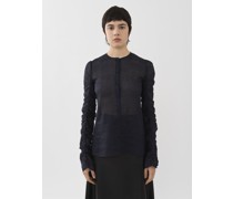 CHLOÉ Kragenlose Bluse Blau