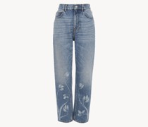 CHLOÉ Gerade geschnittene Cropped-Jeans Blau