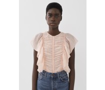 CHLOÉ Ärmellose Rüschenbluse Pink