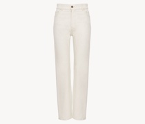 CHLOÉ „Semeru" Jeans mit geradem Bein Weiß