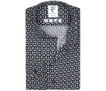 R2 Hemd Extra Long Sleeves Paisley Navy