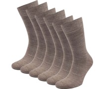 Merino Socken Taupe 6-Pack