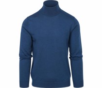 Merino Rollkragen Petrol Blau