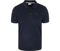 Struktur Poloshirt Dunkelblau