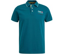 Piqué Poloshirt Logo Blau