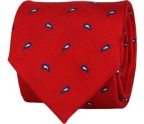 Krawatte Twill Paisley Rot