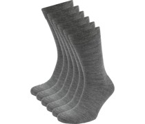 Merino Socken Grau 6-Pack