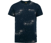 Gedruckt Jersey T-Shirt Dunkelblau