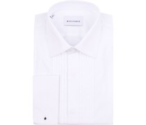 Smokinghemd Hemd mit Plisseefalten Doppelmanschette Weiß
